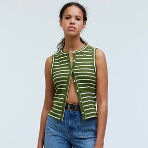 Madewell sleeveless striped cardigan